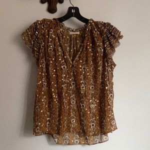 Ulla Johnston metallic silk top